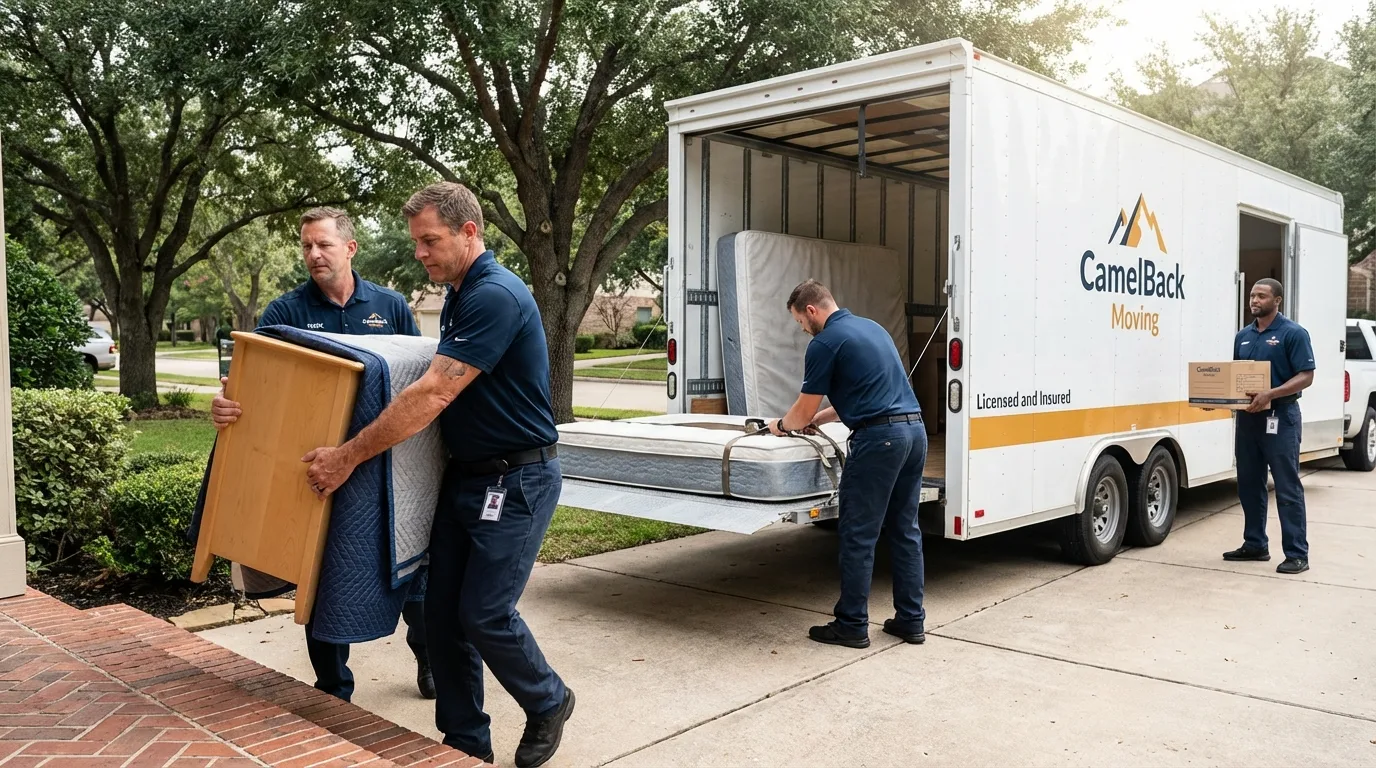 Crew loading residential truck for cross-state move from Scappoose, OR